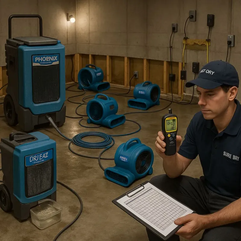 Structural Drying and Dehumidification process in Canaan, CT